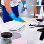What should an office cleaning checklist include