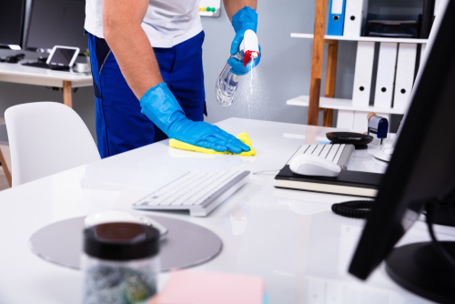 What should an office cleaning checklist include