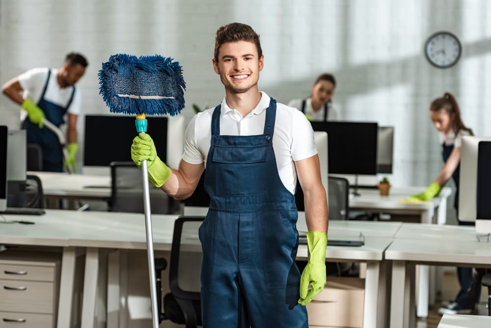 What are the key skills of an office cleaner