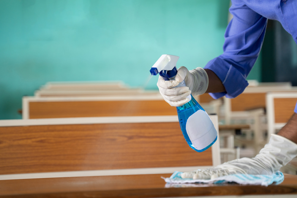 How do you disinfect classrooms safely